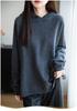 Women's Loose Fit Hooded Pure Wool Sweater – Casual Autumn/Winter Style