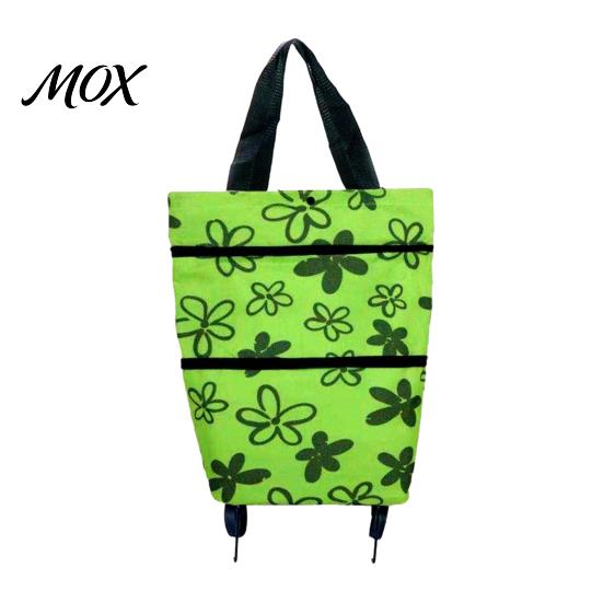 Durable Shopping Trolley for Commuting Foldable Bag with Wheels, Lightweight Portable Large Capacity Grocery Space Saving Travel Luggage Cart