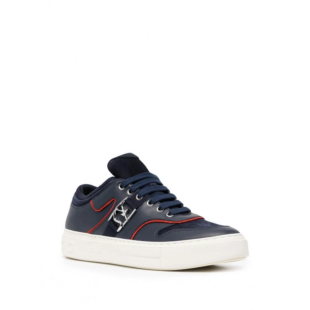 Salvatore Ferragamo Ferragamo Borg Logo Low Top Sneakers Blue