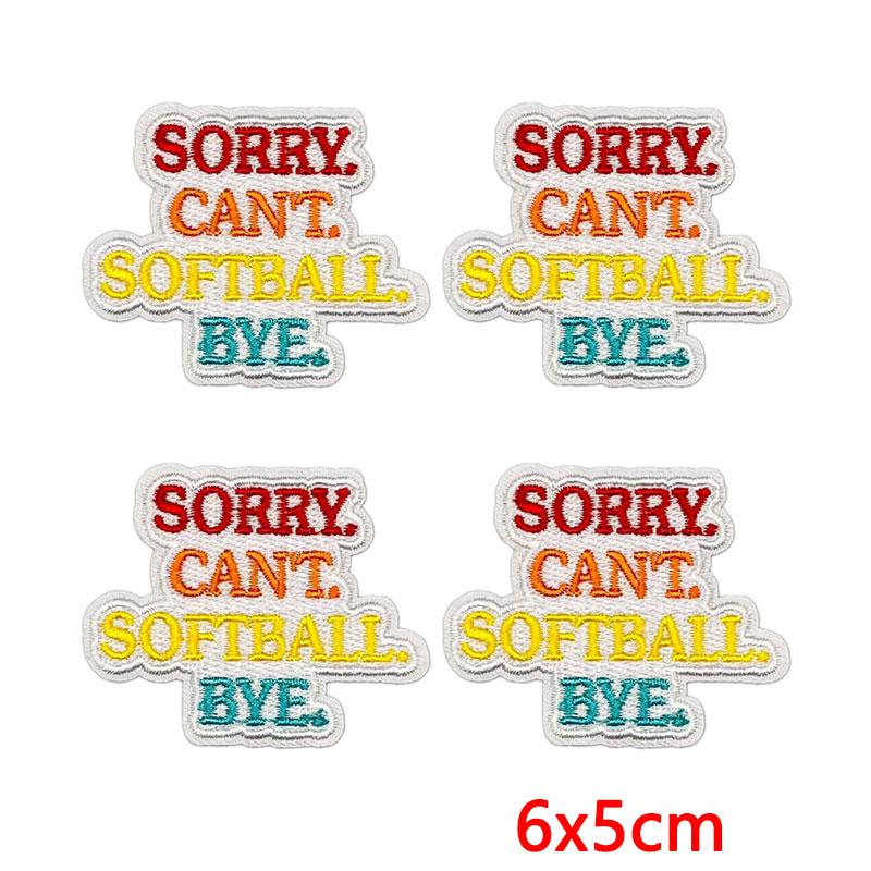 10PCS Softball Themed Iron On Patches, Softball Bow & Unicorn Embroidery Patches, Patches for Clothing DIY Decoration