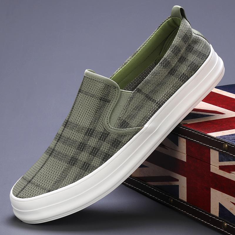 Spring New Men'S Shoes Breathable Lightweight Board Shoes Korean Version Fashion Trend Versatile Canvas Shoes Low-Top Flats