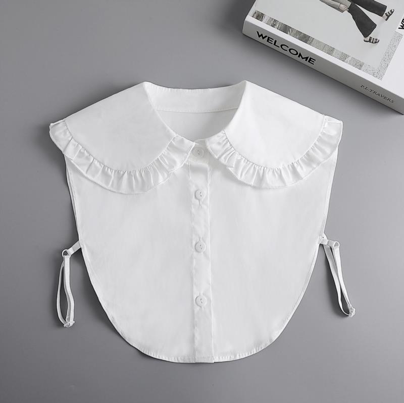 Women Embroidery Lace Detachable Lapel Fake Collar Shirt White Ruffles False Collar Woman Removable False Blouse Nep Kraagie