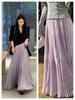 French Retro Elegant High-Waist Chiffon Midi Skirt