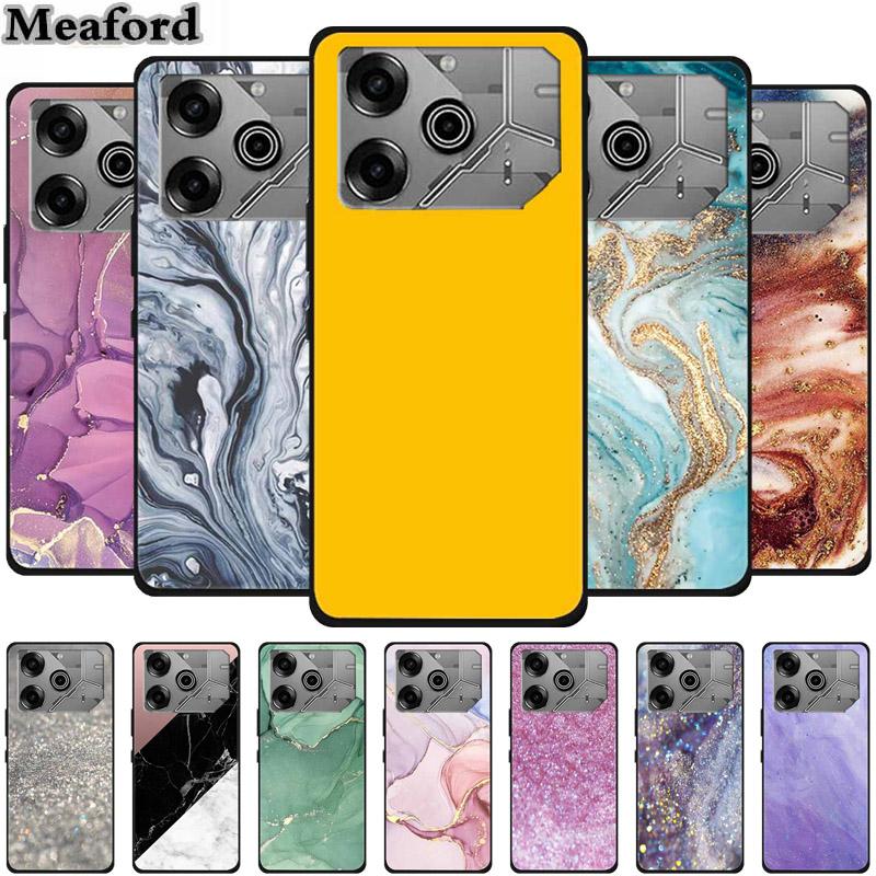 For Tecno Pova 6 Pro Case Marble TPU Silicone Soft Back Cover Phone Cases for Tecno Pova6Pro 5G LI9 Protector Mica Painted Coque