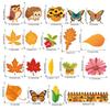 Autumn paper card leaf squirrel pumpkin Happy Fall background wall bulletin board decoration Thanksgiving wall stickers