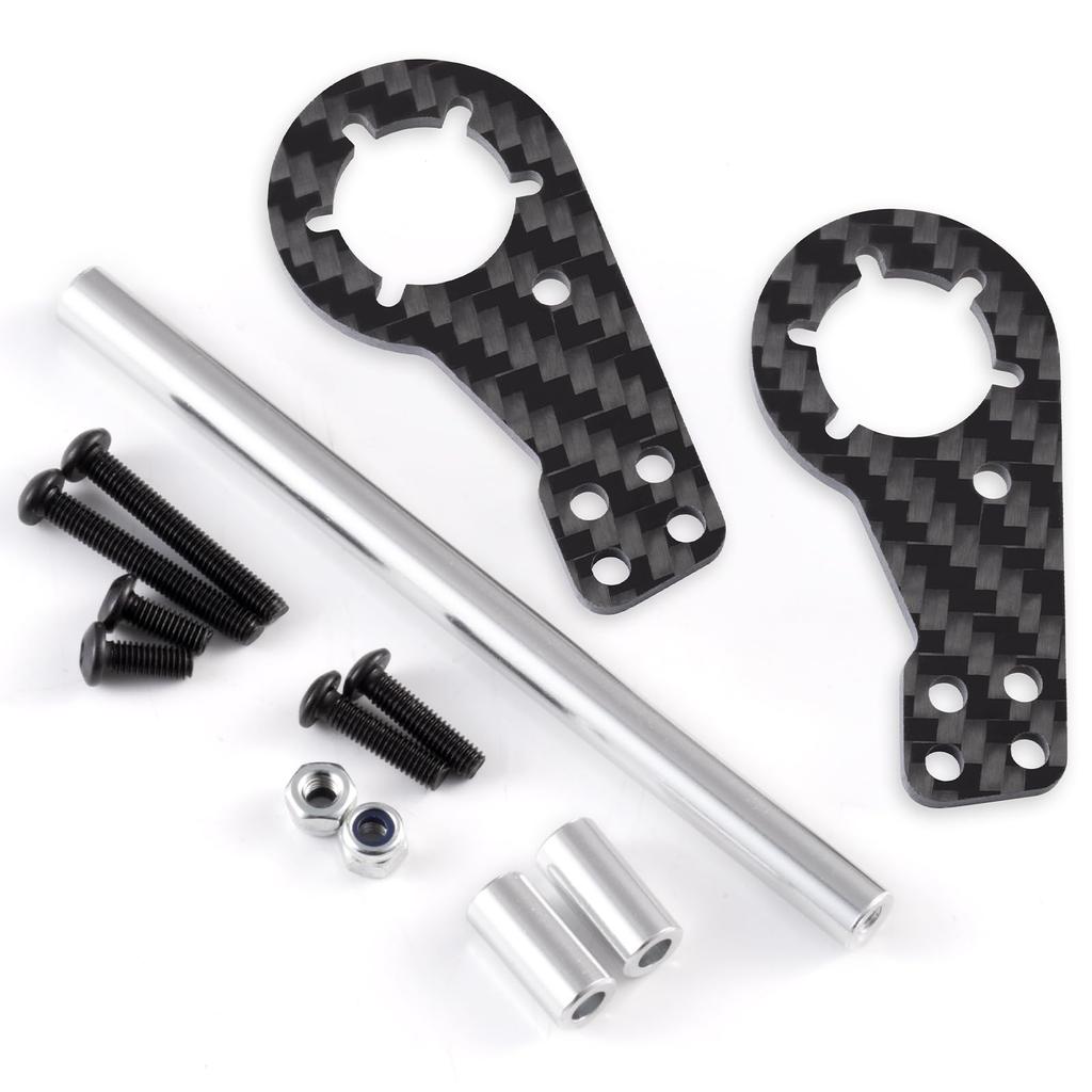 TRZX Carbon Fiber Rear Shock Damper Mount Upgrade Parts for Tamiya 112 Scale Lunchbox RC Cars (57409)