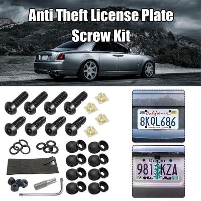 Anti Theft License Plate Screws License Plate Security Screws Kit For Fastening Frame License Plate Cover Security Bolts