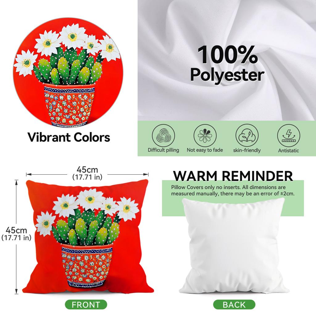 Cactus Pillowcase Bedroom Sofa Cushion Cover 100% Polyester Living Room Cushion Pillowcase Home Comfortable Decor