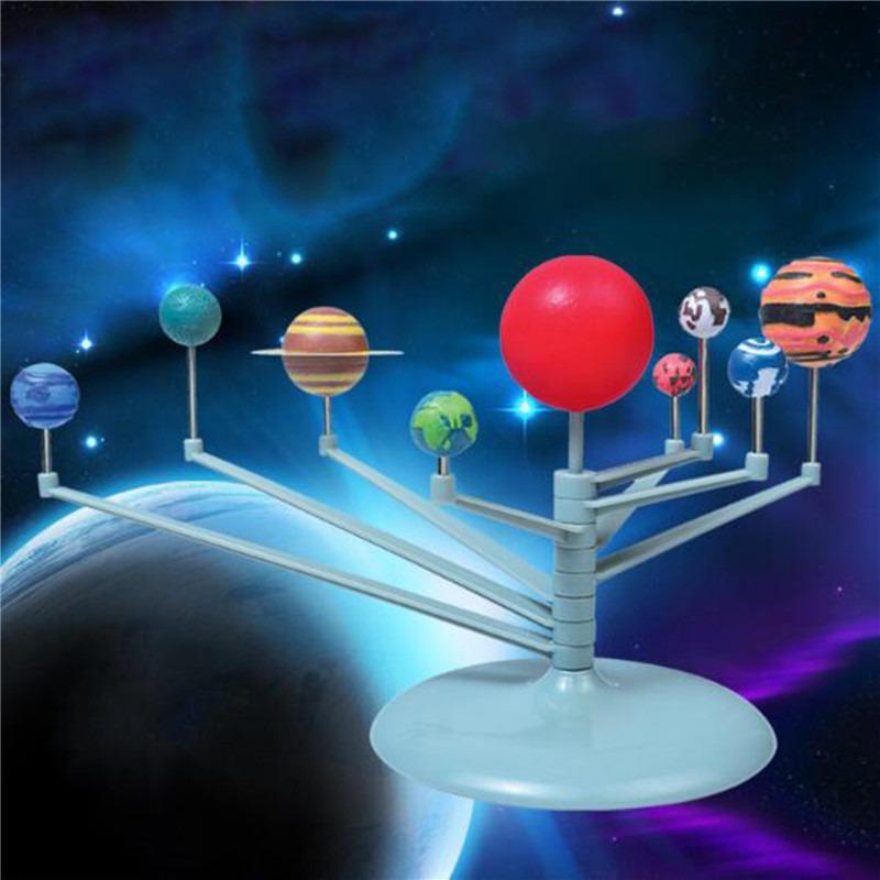 Child Science And Technology Learning Solar System Planet Teaching Assembly Coloring Educational Toy DIY Solar System Model