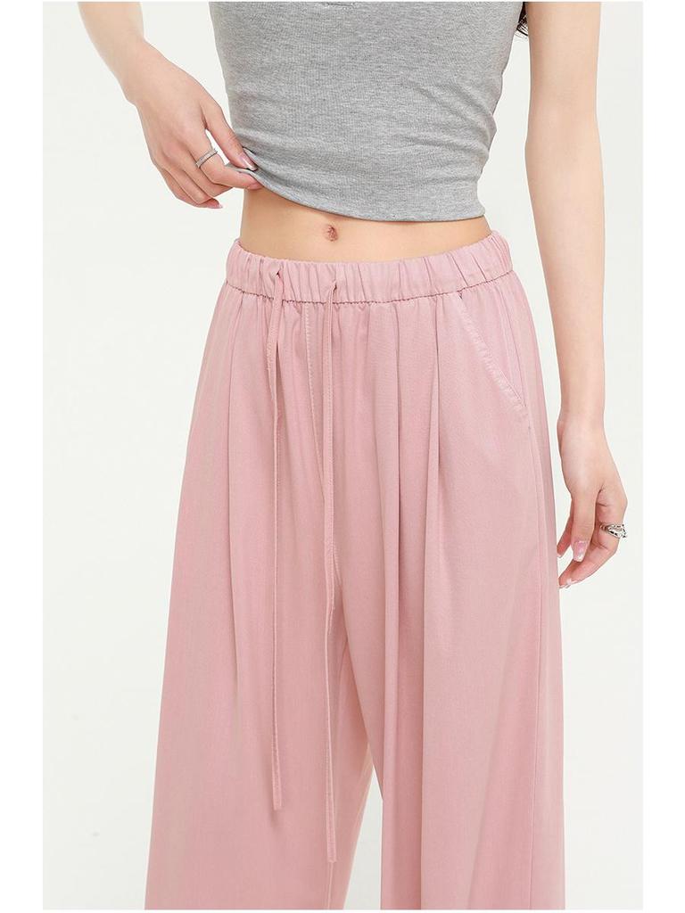 Women's Tencel Blue Wide-Leg Jeans - Summer 2026 Collection, Loose, Slimming, and Drape Fit