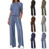 2026 Women's Round Neck Ribbed Casual Hoodie and Pants Set