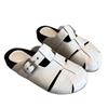 2025 new summer retro hollow woven bag head half slippers fashionable versatile not tired feet thick-soled Roman sandals