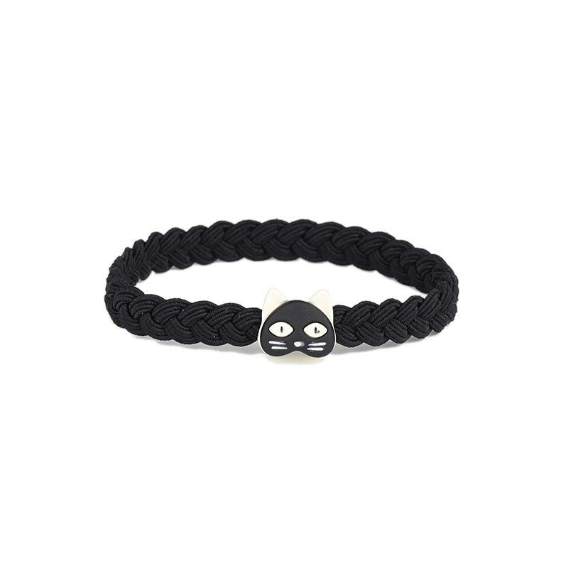 

Пара маленьких резинок для парня, плетеная веревочная повязка для волос A black kitten