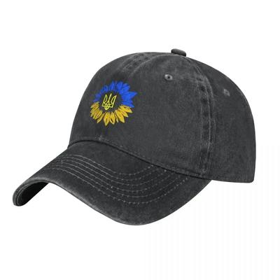 Ukrainian Coatt Washed Baseball Cap Arms Sunflower Street Style Hip Hop Hats Summer Unisex Sport Design Baseball Caps