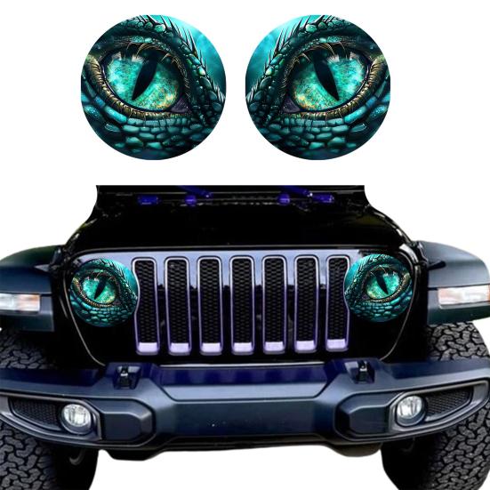 1 Pair Beast Eyes Car Headlight Decals Realistic Reptile Eye Stickers Waterproof PVC Easy Install Unique Car Accessories for Trucks &
