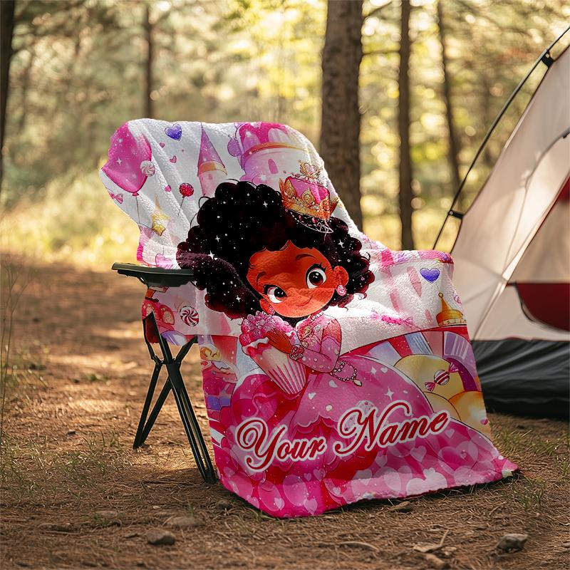 1PC Custom Name "Princess Sweet Dreams" outdooor Flannel blankets Patterns Throw Blanket All-Season Soft Gift for Couch, Bed, Camping gifts