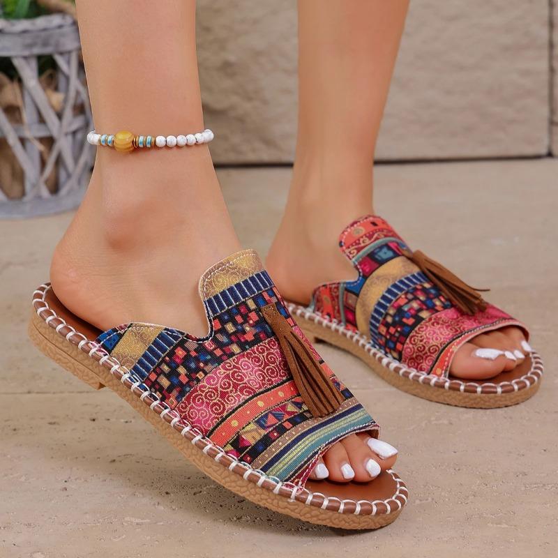Women Slippers Summer Casual Beach Holiday Slippers New Fashion Fringe Outdoor Flat Shoes Open Toe Sandals for Women