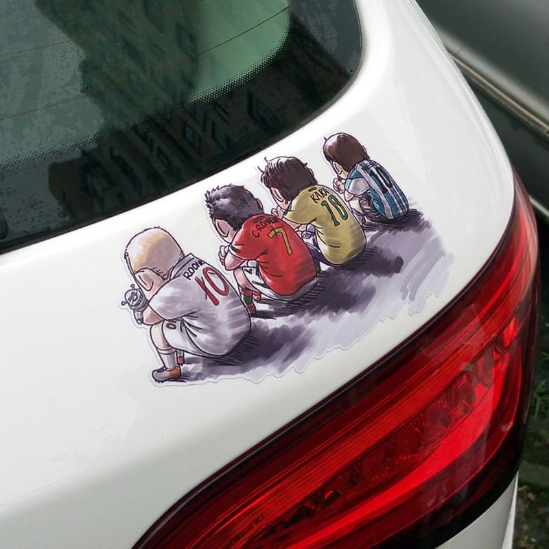 Cartoon Character Car Decals Football Decal Water-Repellent Vinyl Decals For Automobile Hood Bumper Trunk Lid Decor Car Accessories