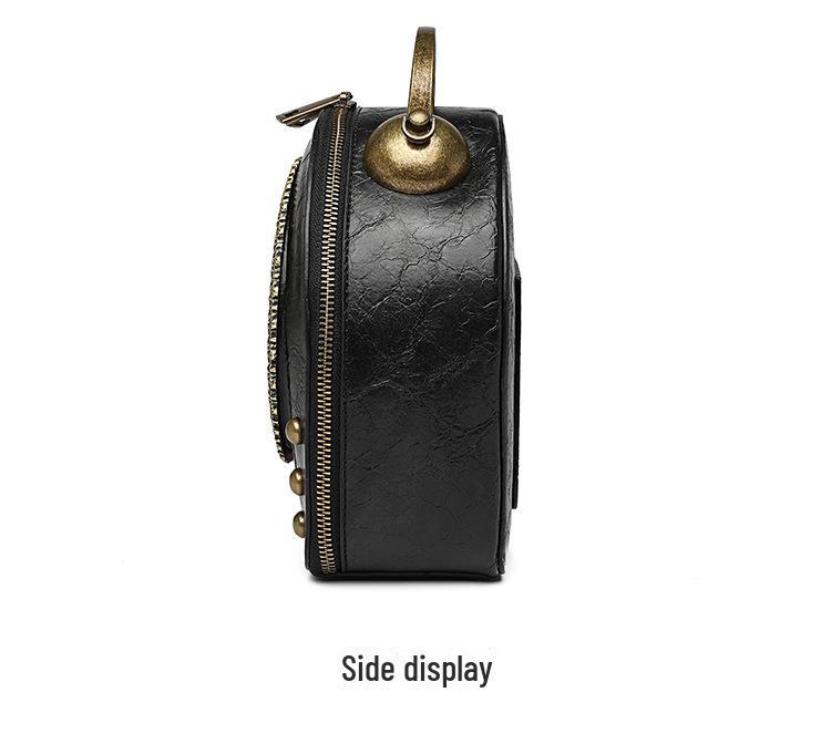 Retro PU Shoulder & Crossbody Handbag with AA Battery-Powered Walking Clock (Women's Bag D002#)