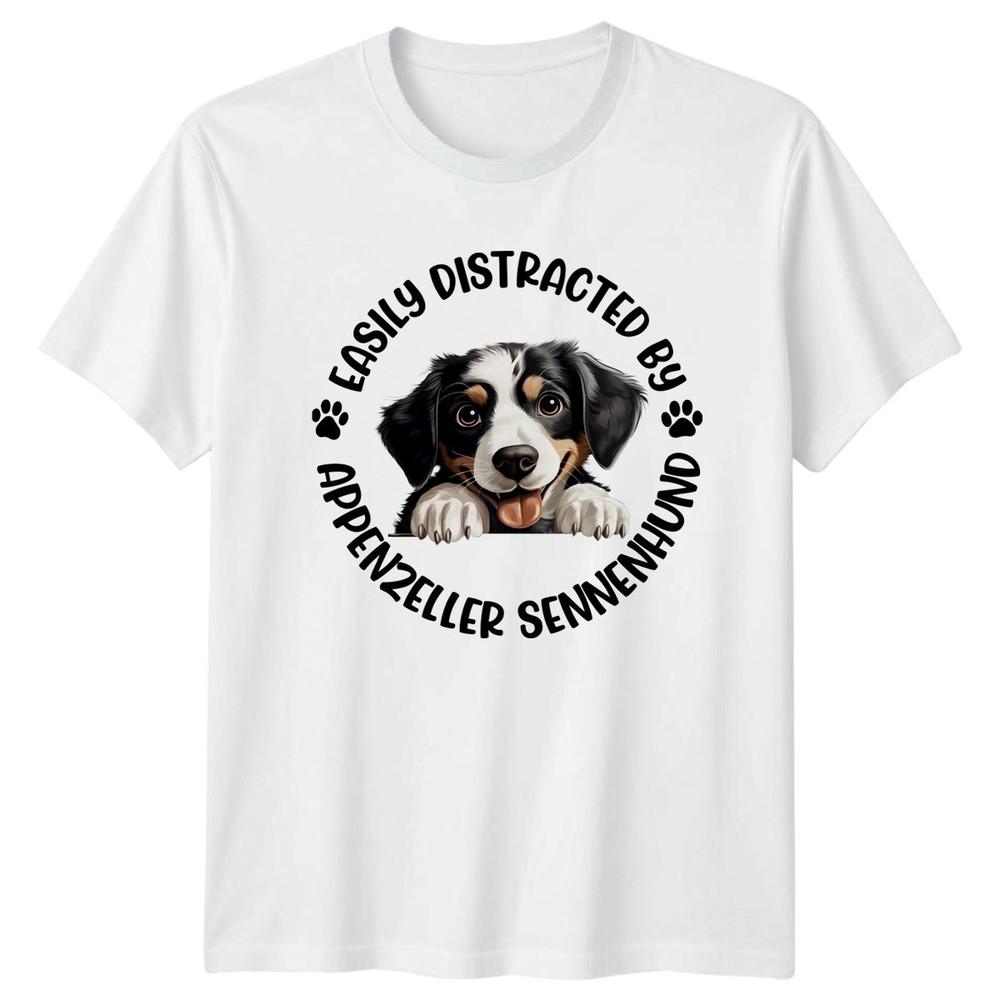 Easily Distracted By Appenzeller Sennenhund Dogs Unisexs TShirt Unisexs Tee Graphic S