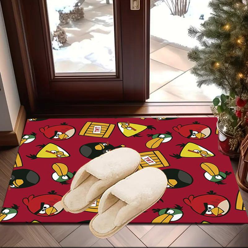 Red Birds Characters Collage Carpet, Chair Rug,Rug for Office Bedroom Living Rooms, Doormat Decor Fan Gift Christmas Gift
