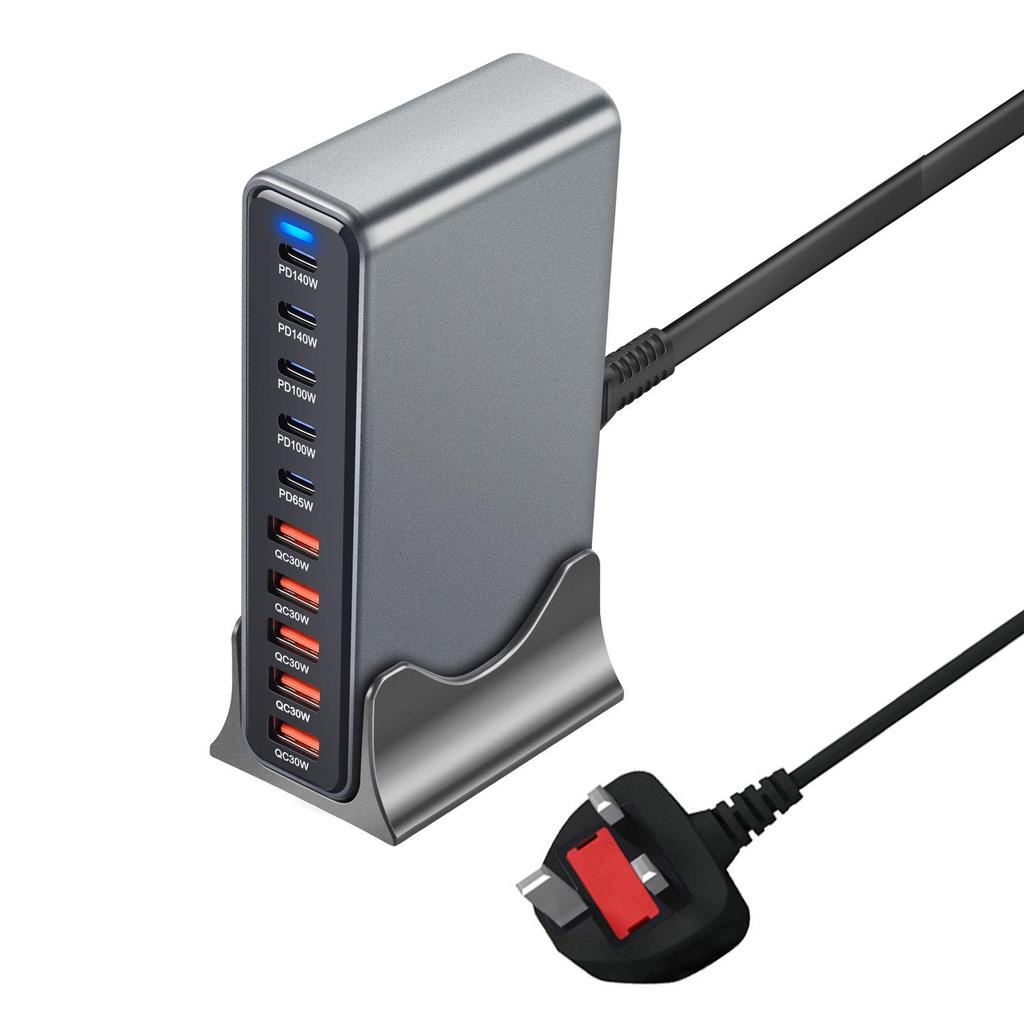 695W GaN Multi-Port Charger with USB-C, Fast Charging, PD High Power Desktop Charging Station.