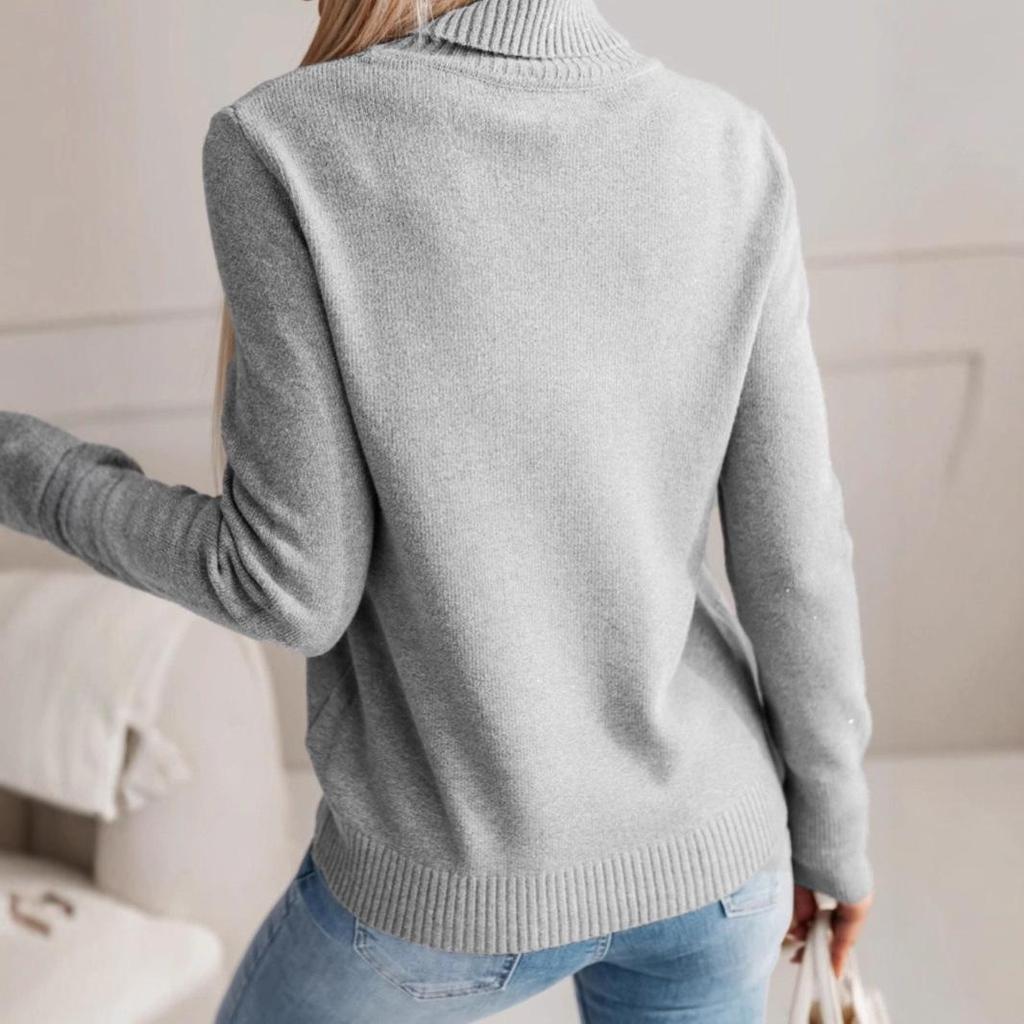 Women's Elegant 2025 Autumn/Winter Lapel Knitwear Solid Color Button Pullover Sweater
