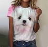 2024 New Women's T-Shirt Cute Puppy Pattern Printed Women's T-Shirt Extra Large Size T-Shirt Summer Ladies