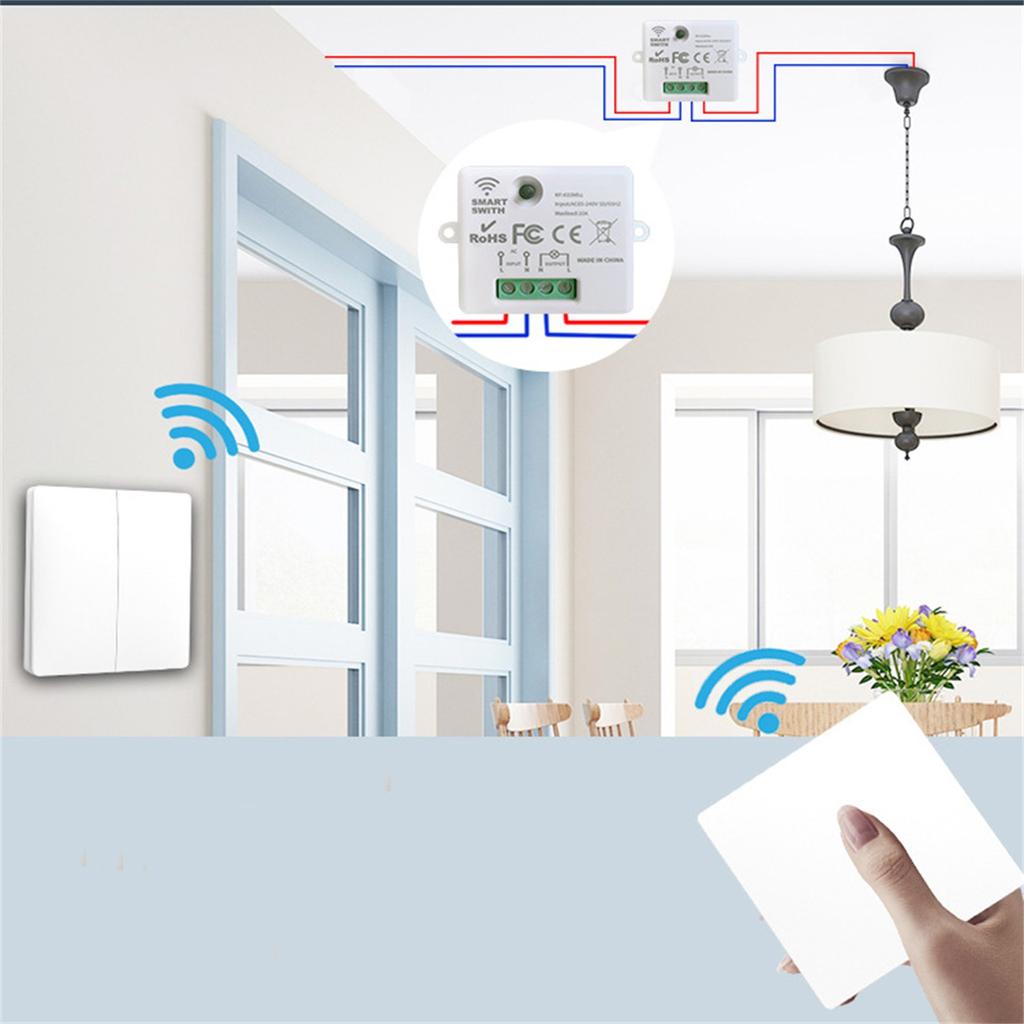 Inteligentny Bezprzewodowy Przełącznik Kołyskowy Jednobiegunowy Podwójnego Sterowania Kompatybilny z Zdalnym Sterowaniem RF 433MHz AC 85-265V 50/60Hz Moduł Przełącznika Elektrycznego