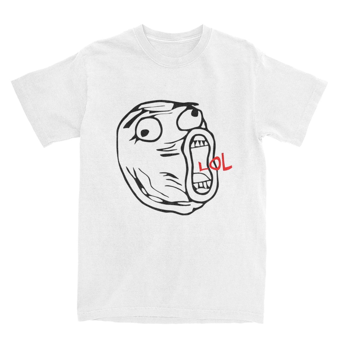 

Футболка Rage Comic Trol Face для пары, смешная аниме уличная одежда, футболки из 100% хлопка, пляжная футболка с круглым вырезом, принт, одежда оверсайз S