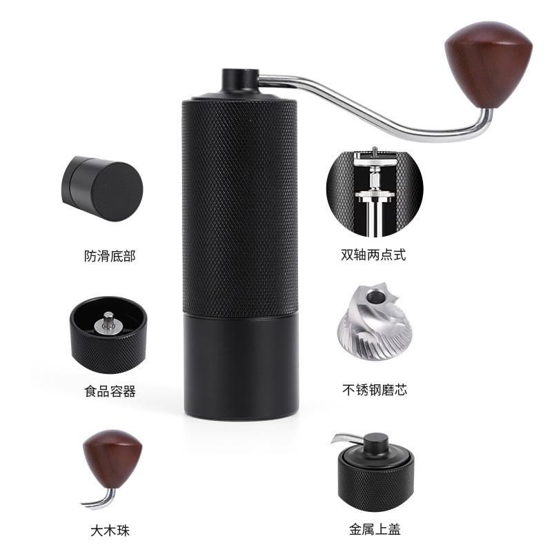 Manual Coffee Grinder With CNC Precision Steel Burr Aluminum Body Portable Hand-Crank Home Use
