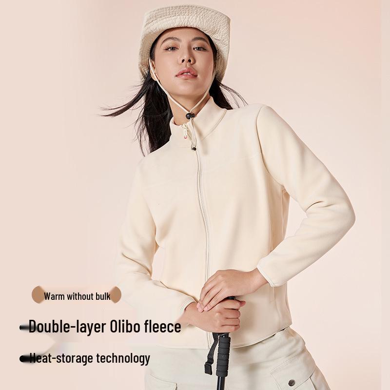 2026 Autumn/Winter Ollie Fleece Jacket: Stand Collar Sports Hoodie with Temperature-Locking Cardigan for Cold Protection.