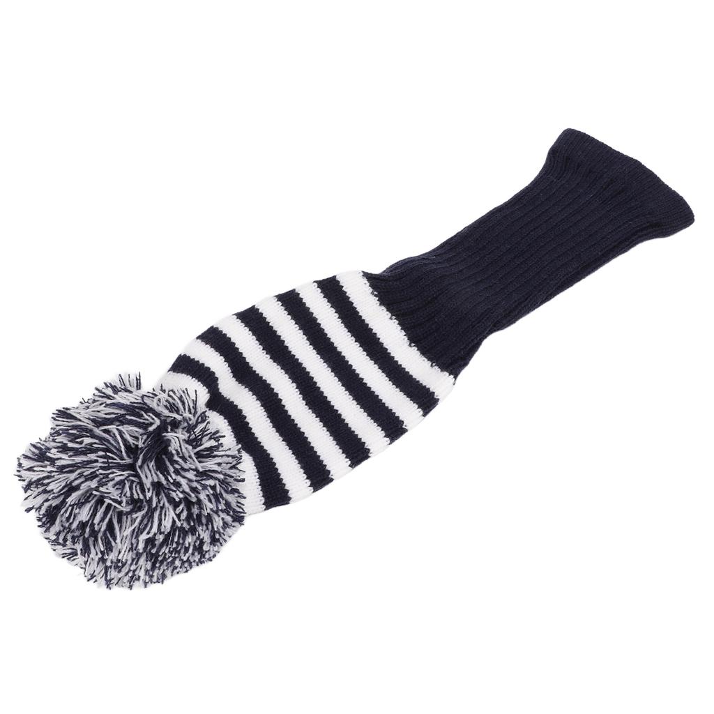 Knit Golf Head Covers Soft Woolen Yarn Knitting Golf Clubs Headcovers Sapphire Blue White Stripe