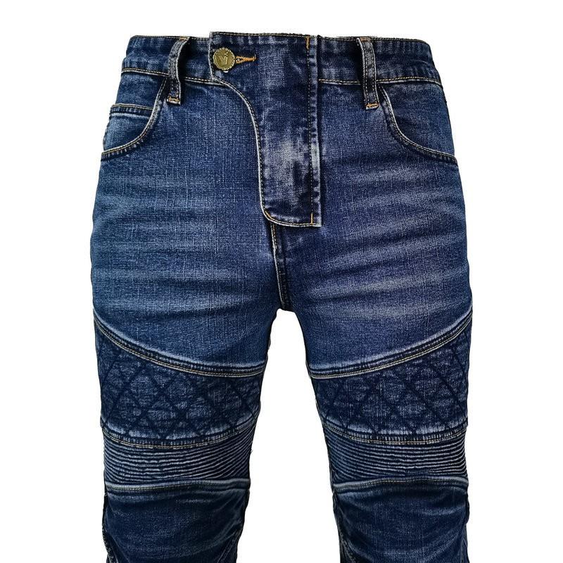 Motorcycle Jeans Men Kevlar Vintage Commuter Riding Pants All-Season Motorbike Anti-Fall Trousers