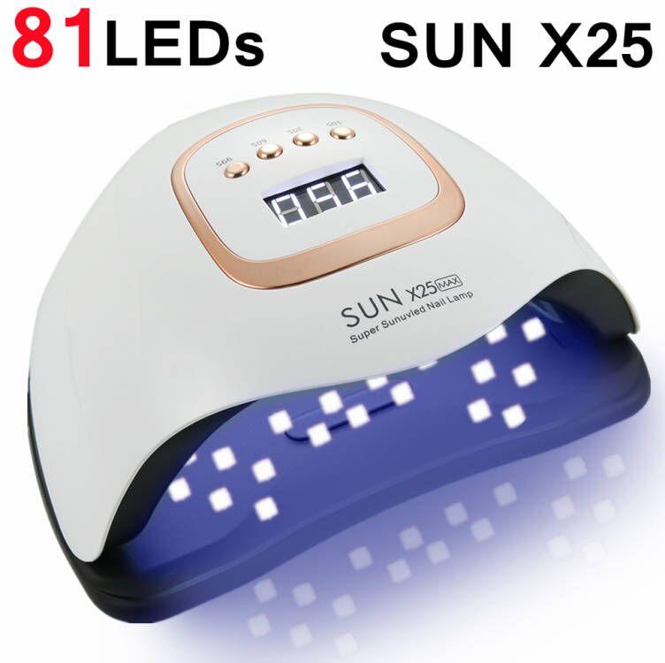 380W uscător de unghii nou SUNX25 MAX Lampă LED UV pentru manichiură 81 de margele Lampă pentru unghii cu gel pentru polimerizare
