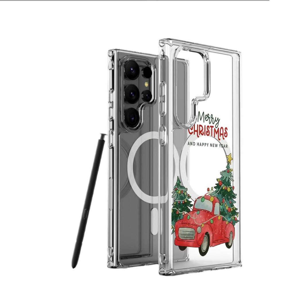 Christmas Car Magnetic Transparent Full Coverage Case for iPhone 15/16/17 Pro Max