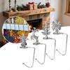 4 Pieces Christmas Stocking Holder Hanger Metal Mantle Garland for Bookshelf Pubs