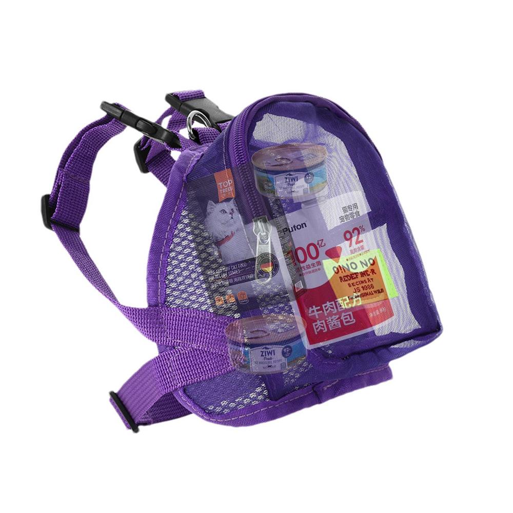 Pet Backpack Harness Mesh Dog Harness Backpack With Leash Pet Self Carrier Poop Bag Dispenser No Pull Saddle Bag Vest For