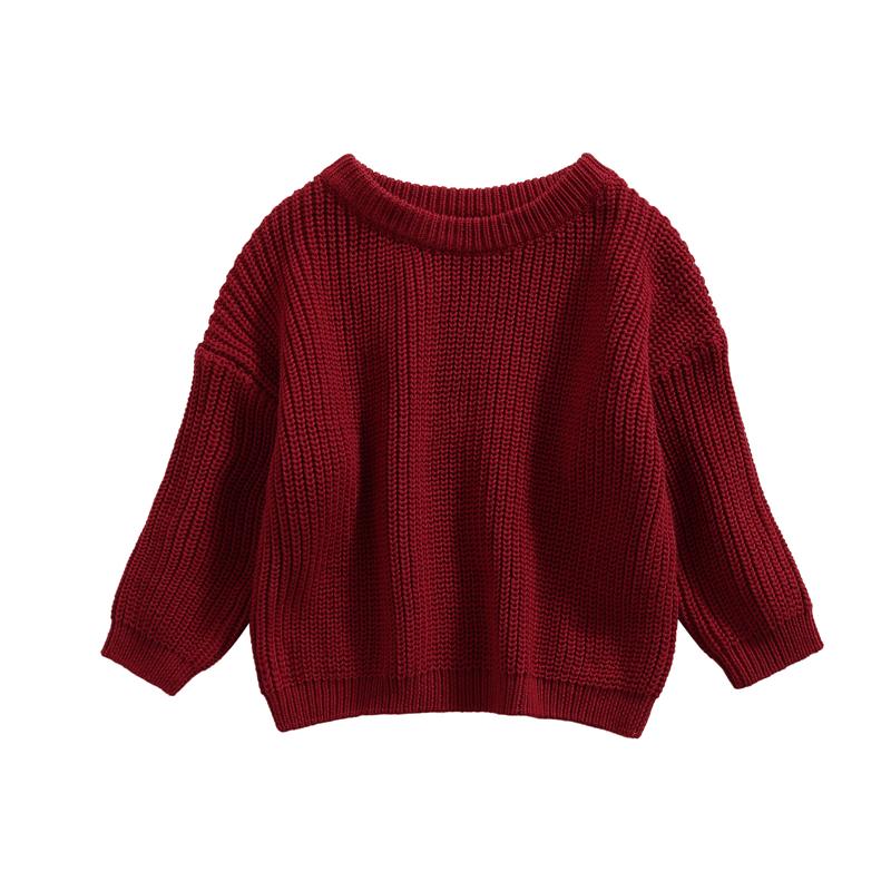 

Baby Sweaters Autumn Winter Kids Boys Girls Long Sleeve Pure Color Knit Sweater Baby Kids Boys Girls Pullover Sweaters Clothes 66 красный
