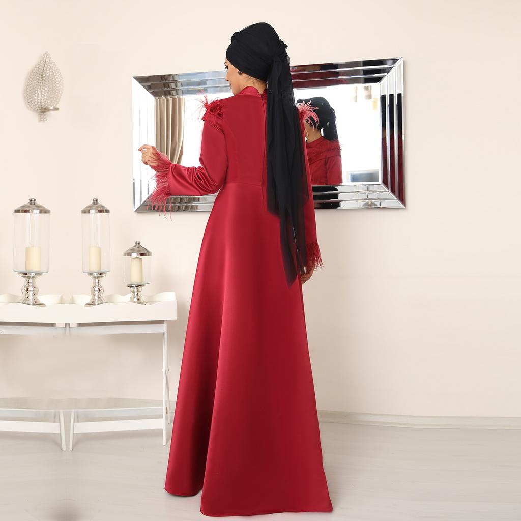 Women Hairy Hijab Evening Dress New Season Islamic Muslim Plus Size  Clothing Elegant Modern Wedding Invitation Made In Turkish  buy at low  prices in the Joom online store