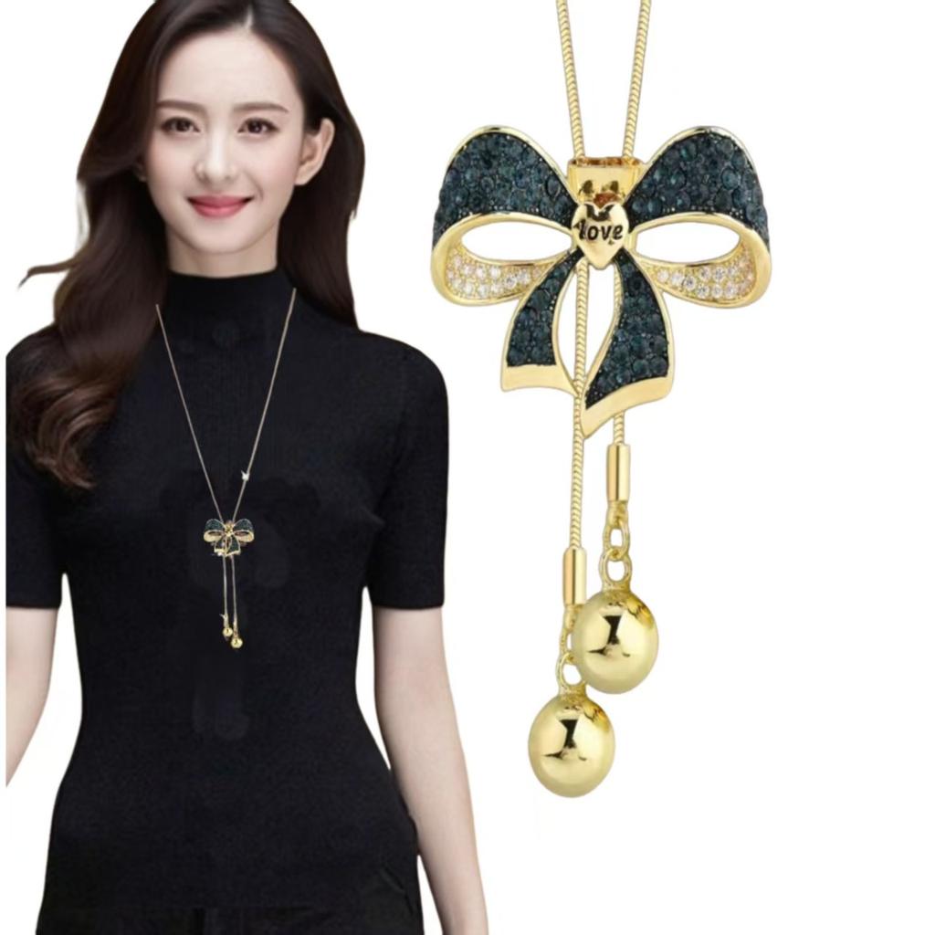 Sweater Chain Long Necklace Light Luxury High Sense Versatile Fringed Jewelry Accessories Pendant