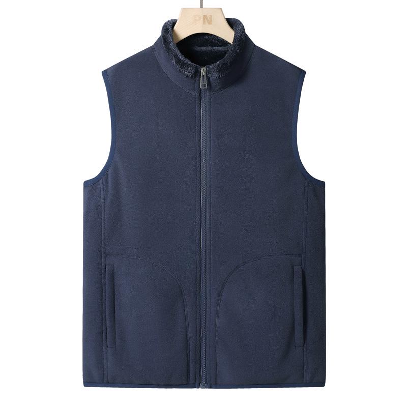 Thick Coral Fleece Couple Vests with Zipper Pockets – Warm and Stylish for Men and Women