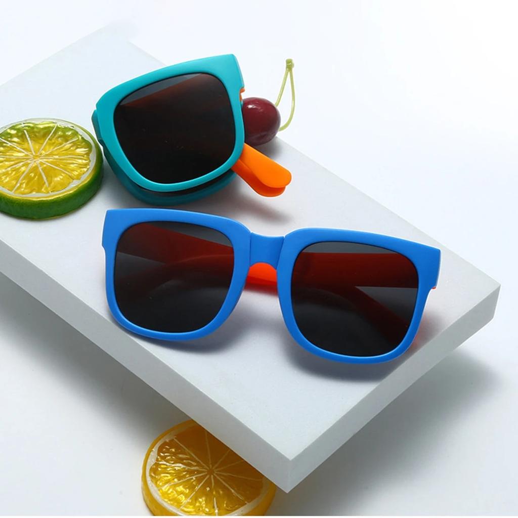 Children Foldable Portable Square Sunglasses for Kids Vintage Sports UV400 Shades Glasses Boys Girls Baby Summer Outdoor Eyewear