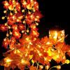 Halloween Pumpkin Maple Leaf String Lights Garland Fairy String Light Fall Decor for Home Halloween Party Thanksgiving Decora