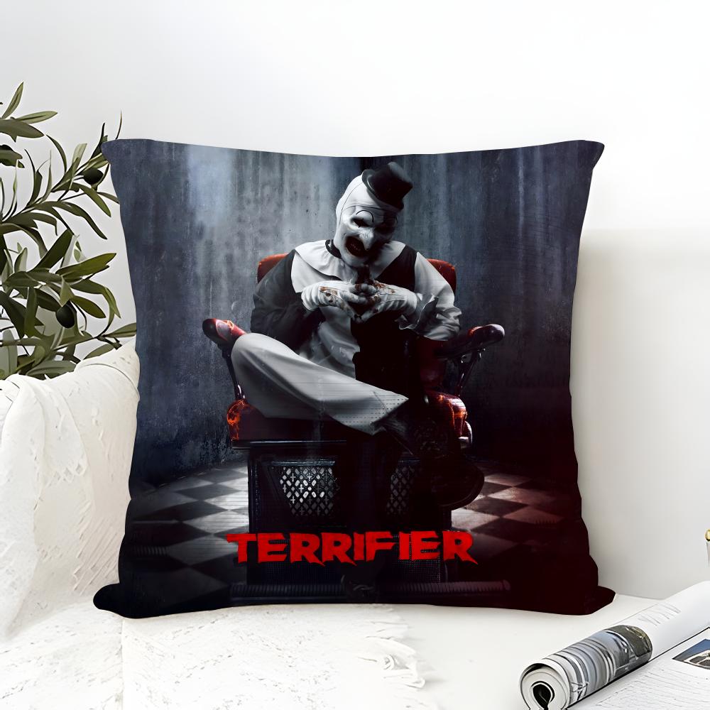 Pillow Case Cotton Linen Fabric Square Zipper Pillowcase Home Decorative Living Room Slasher Film T-Terrifier Horror Movies 3