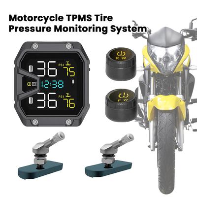 Motorcycle TPMS Tire Pressure Monitoring System LCD Display Wireless Tire Pressure Monitoring System for Two Wheeled Motorcycle