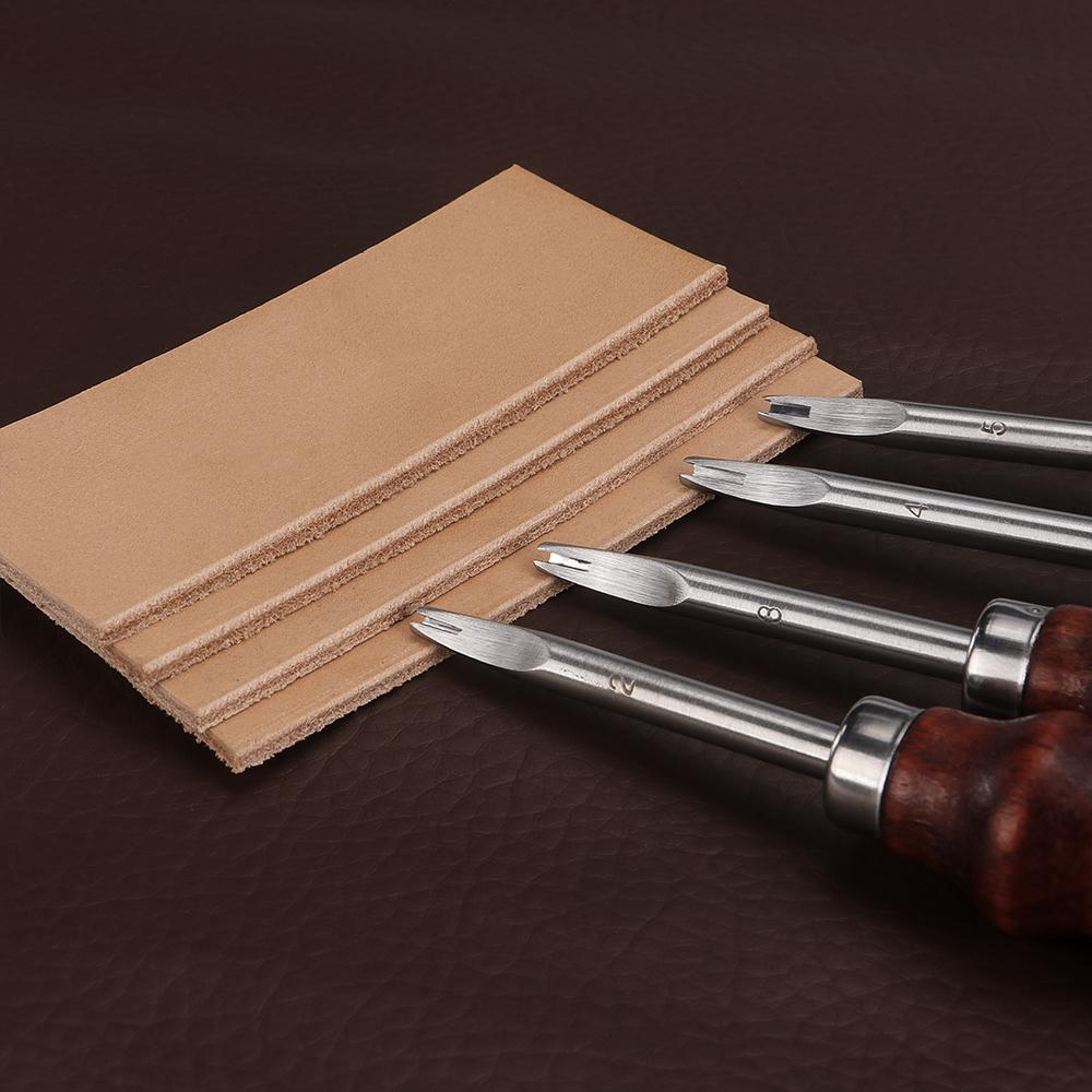 1pc DIY Leather Carving Groove Tool, Wooden Handle Trimmer, Leather Edge Slotting Stamping Tool,Leather Handicraft Pressing Tool