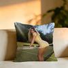 Pop Actress SSydney Sweeney Pillow Case Square DoubleSided Sofa Cushion Cover Bedroom Bedside Pillow