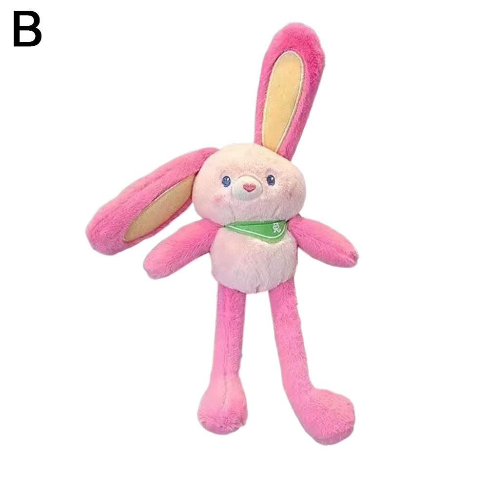 Pull Up Rabbit Plush Toy Soft Stuffed Bunny Keychain Cute Hanging Decor Stress Relief Schoolbag Pendant Gift For Kids 30Cm