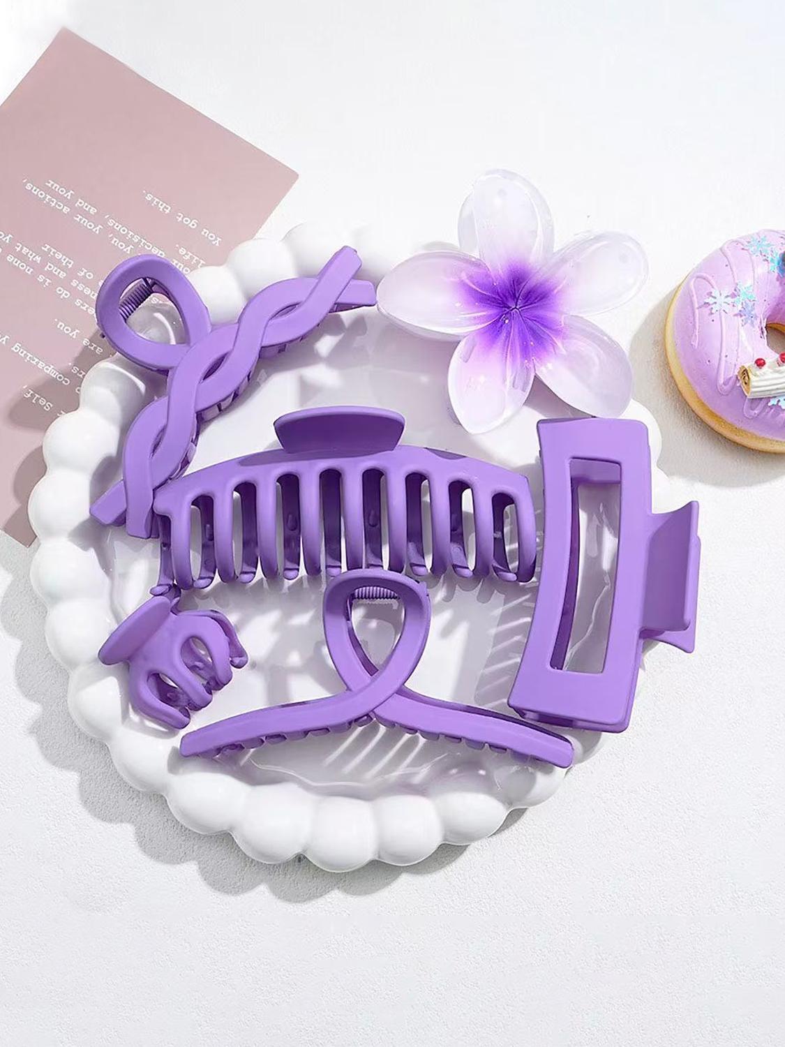 

Набор из 6 шт./компл. ins свежая милая девушка розовая и фиолетовая серия франжипани зажим-краб, украшение для волос зажим-акула